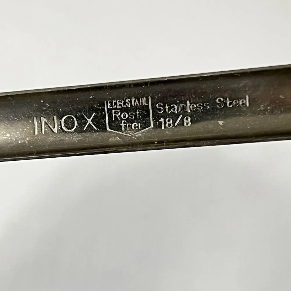 VTG Inox Ecelstahl Rostfrei Slotted Skimmer 18/8 Stainless Steel Green Gingham